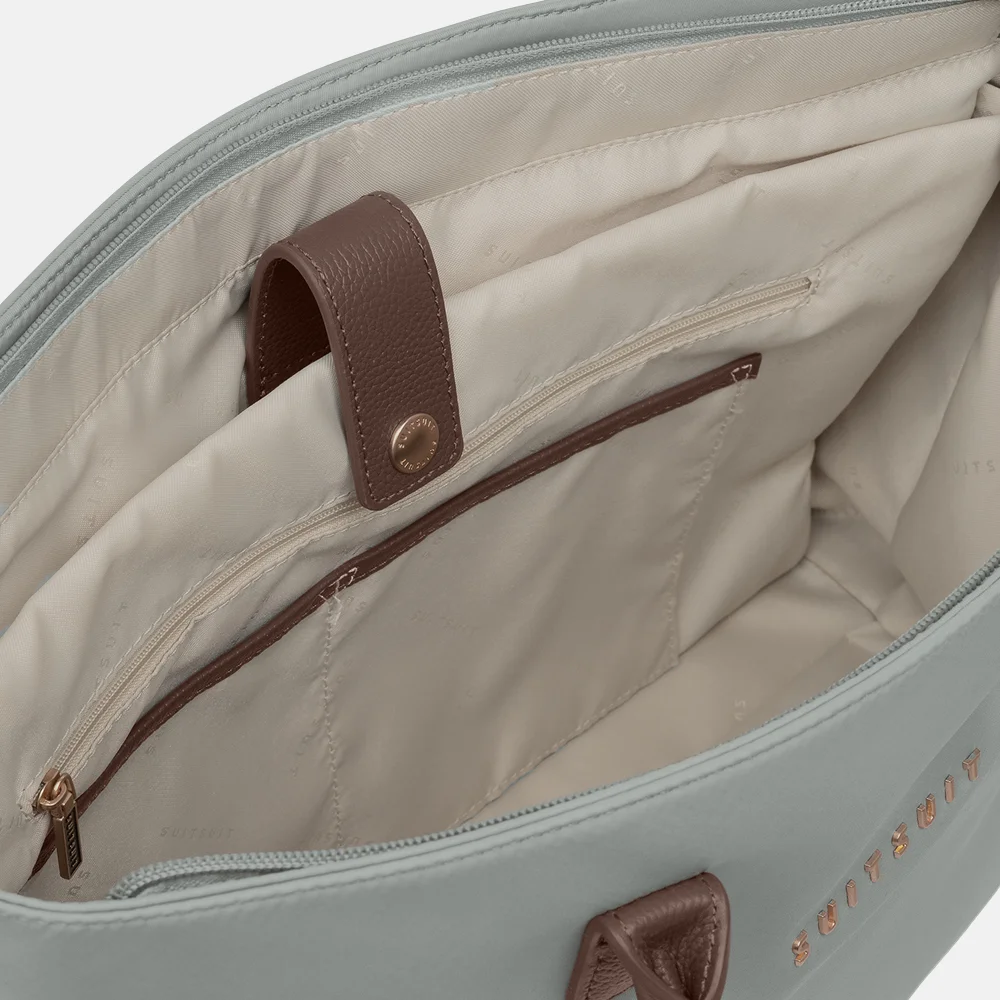 Suitsuit Fab Seventies Daily Tote handtas 15.6 inch limestone bij Duifhuizen