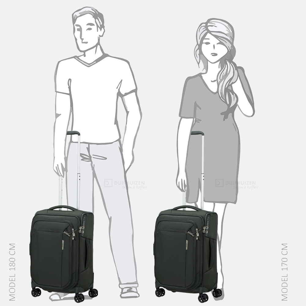 Samsonite Respark Length handbagage koffer 55 cm forest green bij Duifhuizen