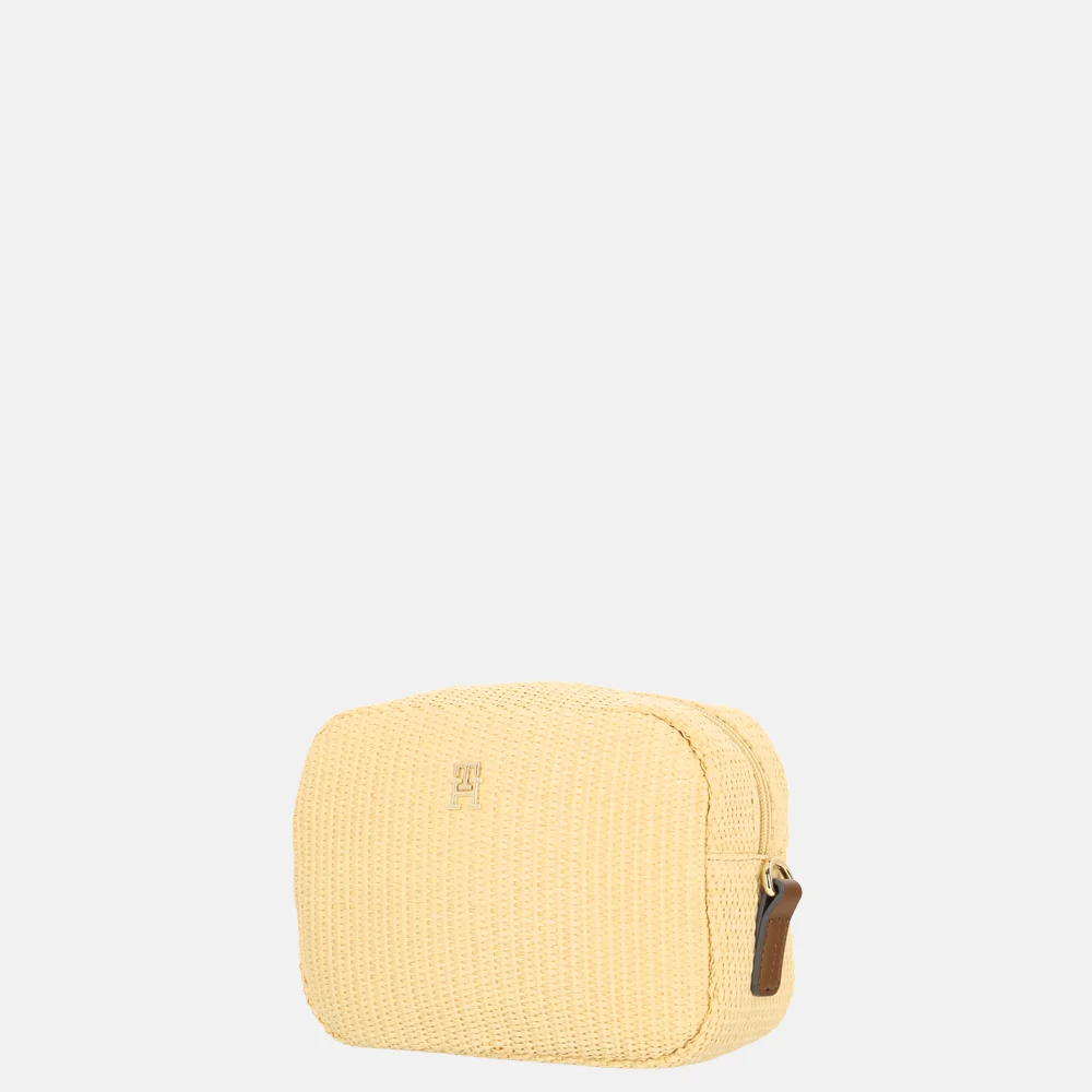 Tommy Hilfiger Popette camera bag crossbody tas natural raffia bij Duifhuizen