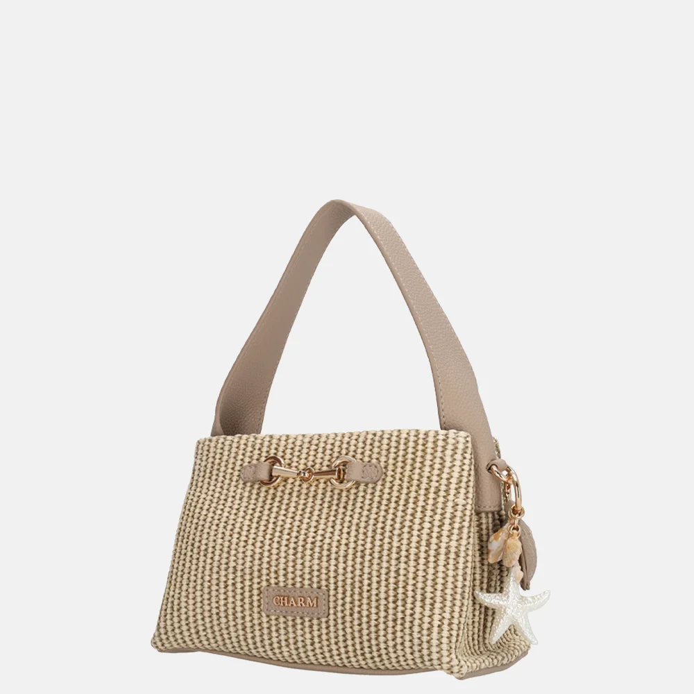 Charm London Santorini handtas S taupe bij Duifhuizen