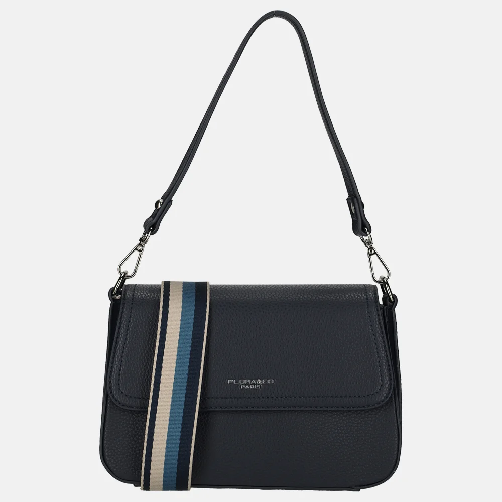 Flora & Co crossbody tas navy bij Duifhuizen