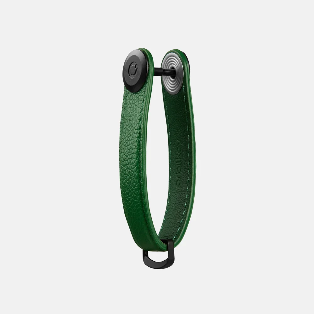 Orbitkey Key Organizer 2.0 pebbled leather emerald bij Duifhuizen