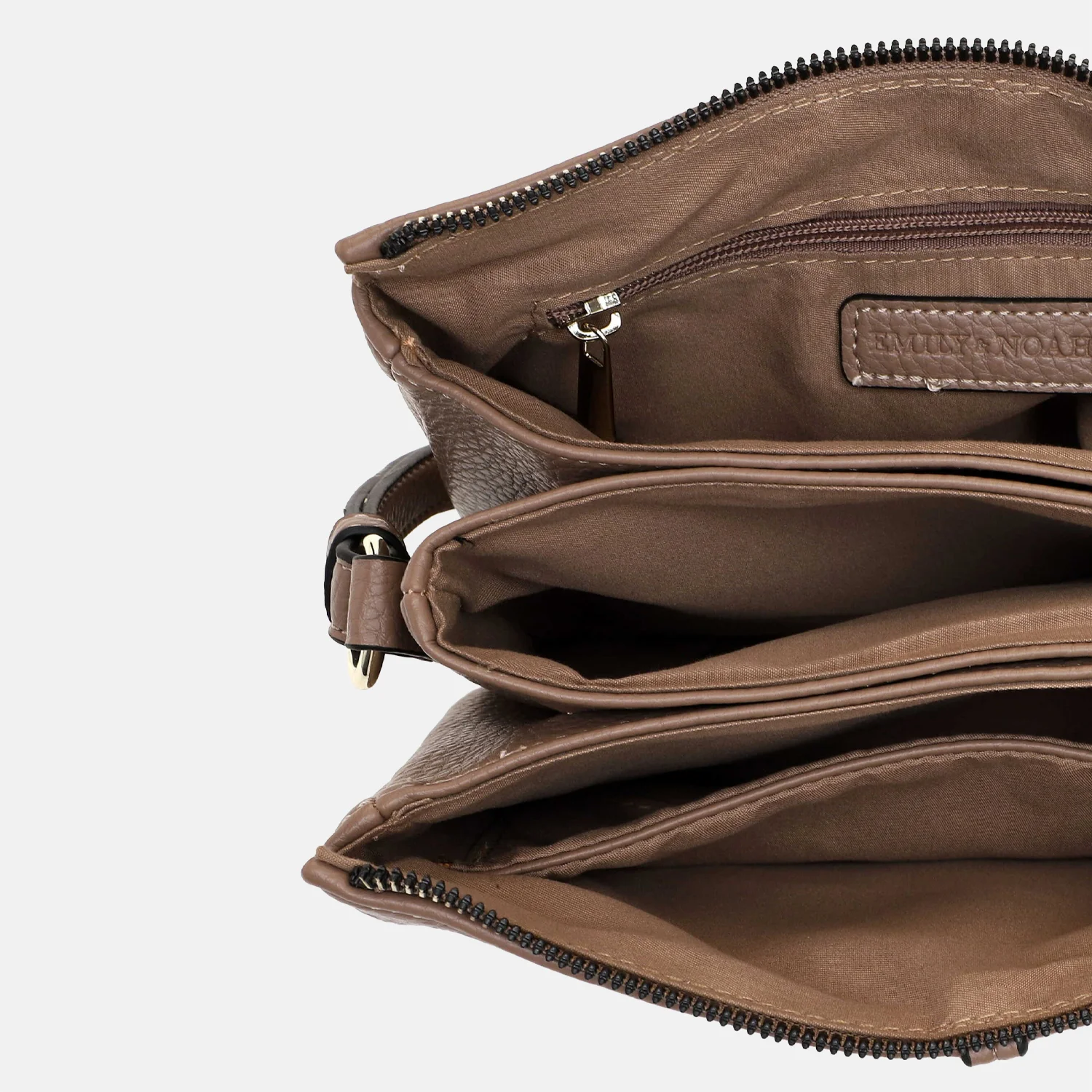 Emily & Noah Lewe crossbody tas taupe bij Duifhuizen