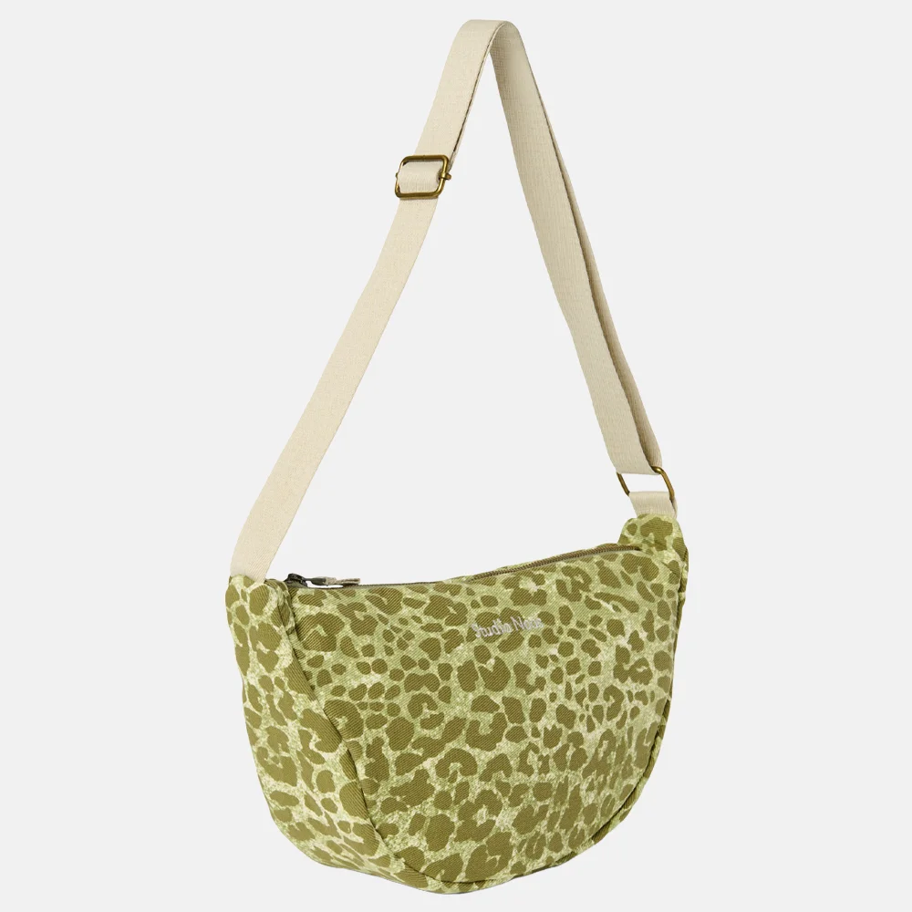 Studio Noos Cotton Twill Adult fannypack crossbody tas green leopard bij Duifhuizen