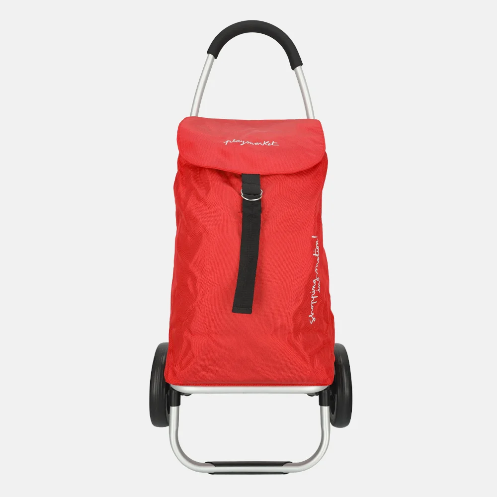 Playmarket Go Two compact boodschappentrolley rood
