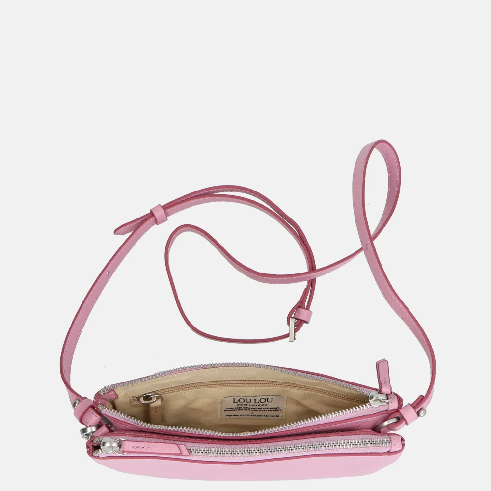 Loulou Essentiels Camille crossbody tas kobi pink bij Duifhuizen