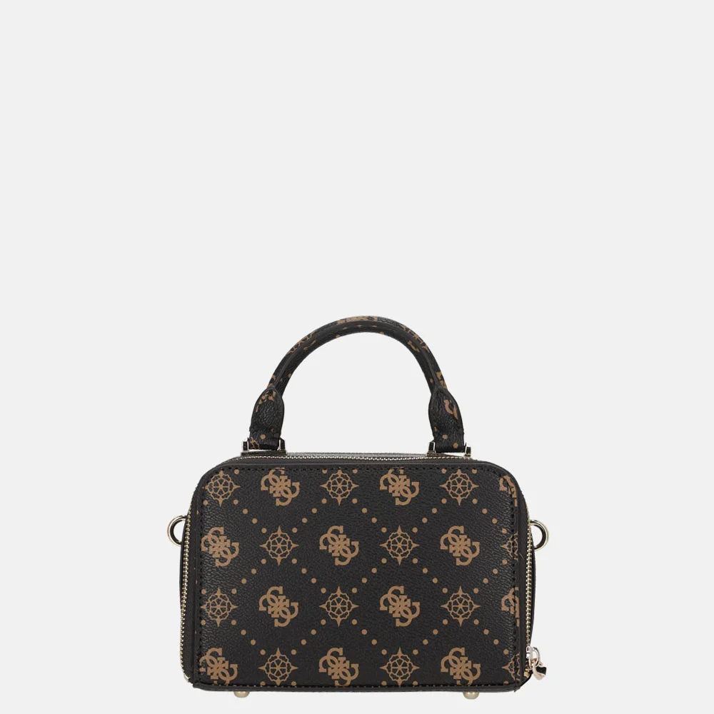 Guess Silia mini handtas espresso logo bij Duifhuizen