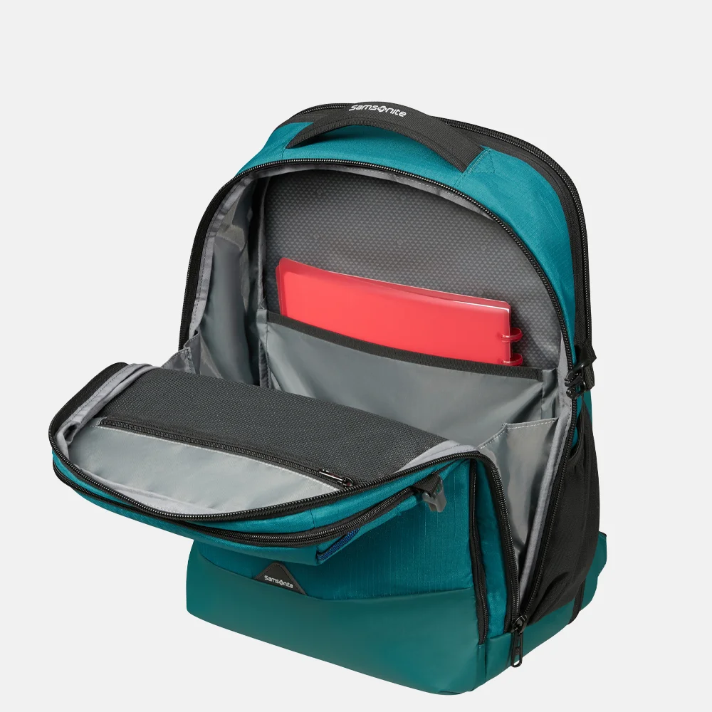 Samsonite Roadseeker laptoprugzak L 17 inch expandable deep teal bij Duifhuizen