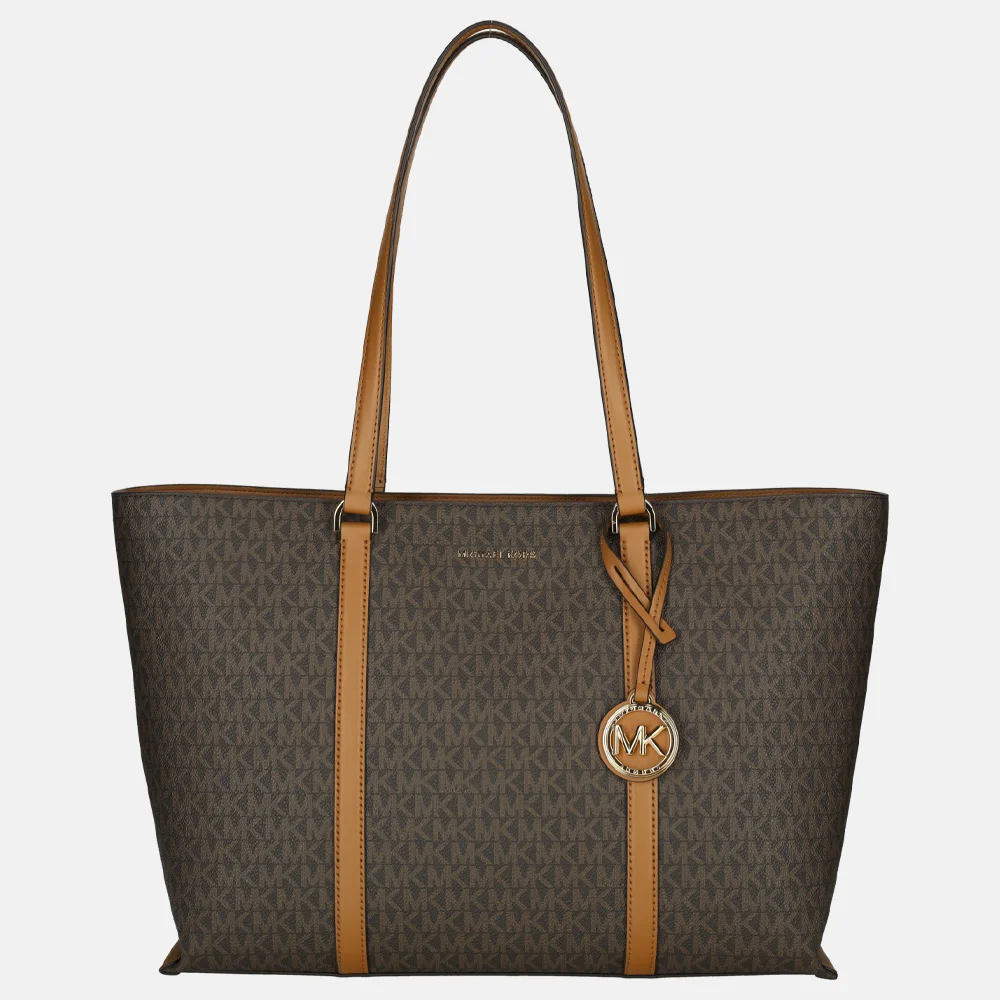 Michael Kors Temple shopper brown/acorn bij Duifhuizen