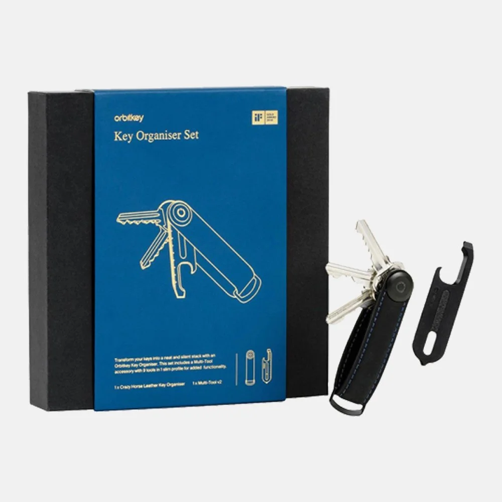 Orbitkey sleutelhanger organizer set black/blue bij Duifhuizen
