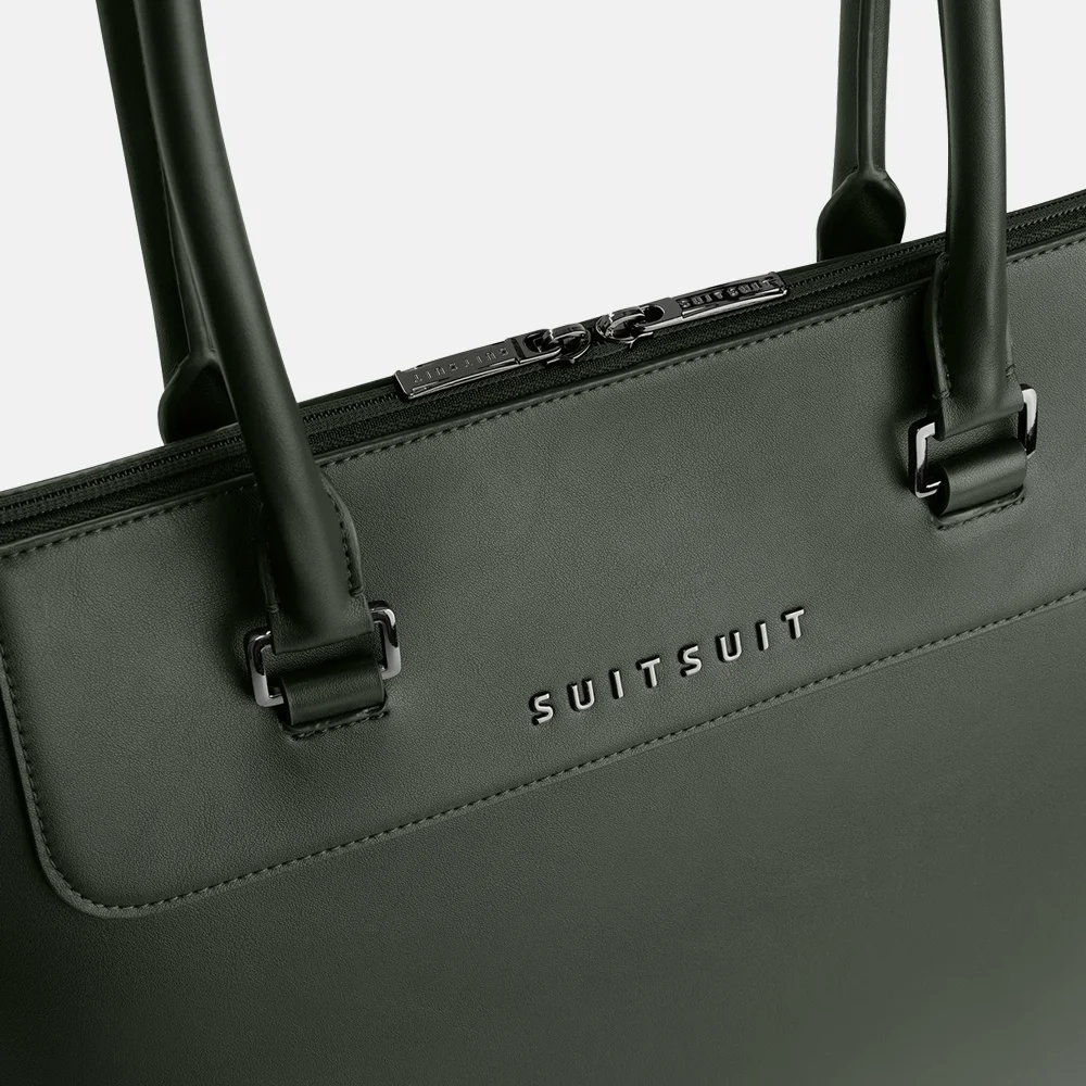Suitsuit Mystique laptoptas 16 inch dark olive bij Duifhuizen