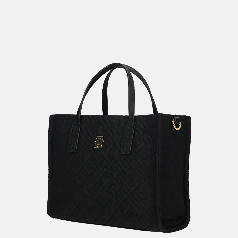 Tommy Hilfiger City mini tote mono handtas black bij Duifhuizen