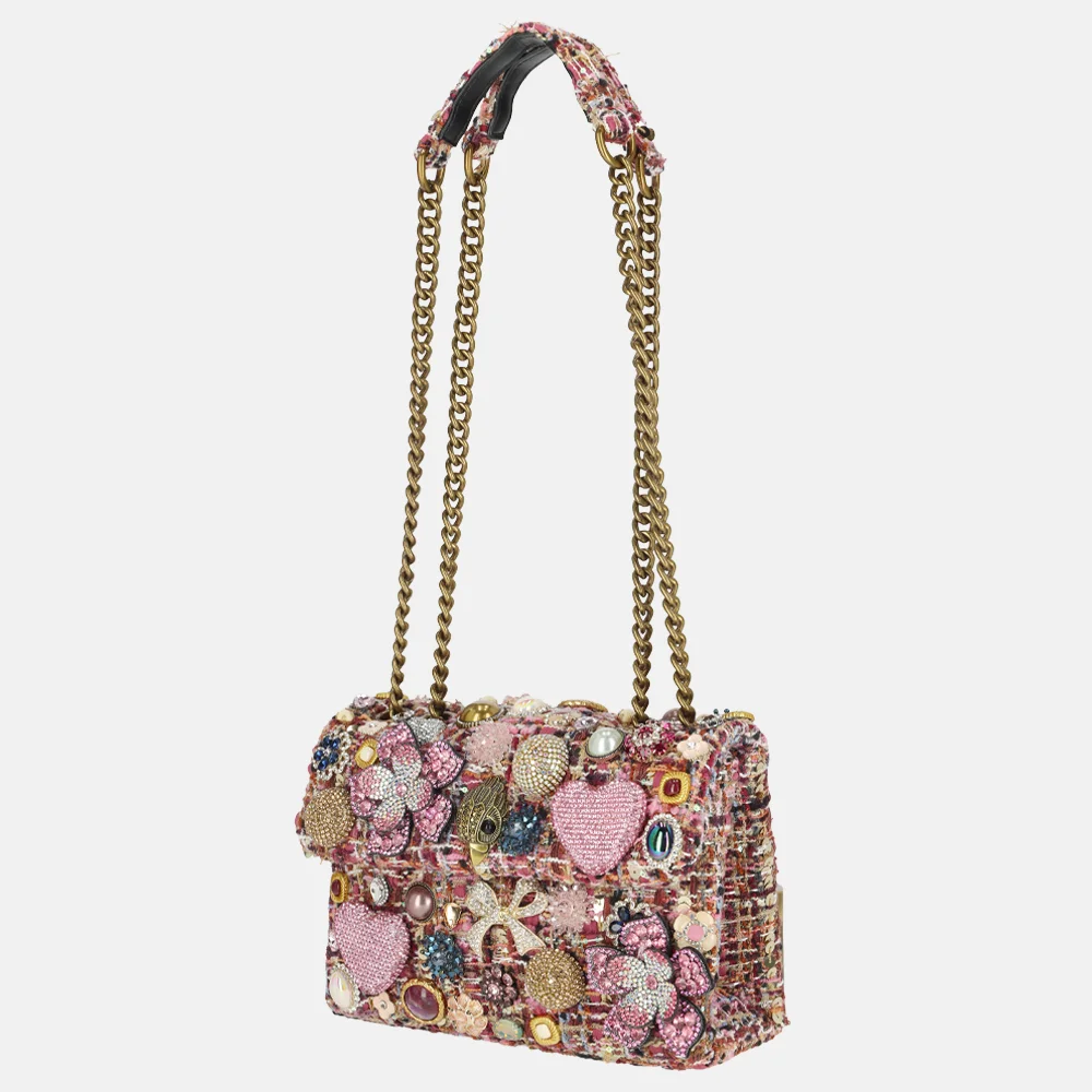 Kurt Geiger Kensington Tutti Frutti schoudertas M pink comb bij Duifhuizen