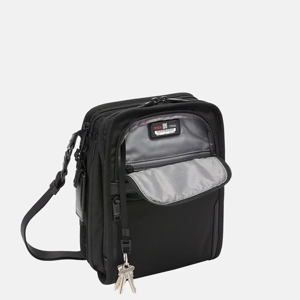 Tumi organizer crossbody tas black bij Duifhuizen