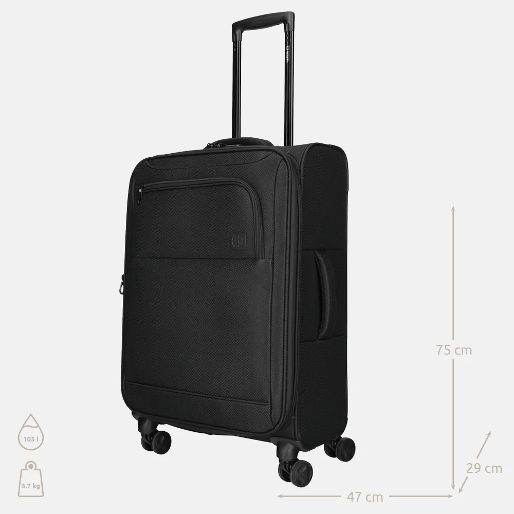 Enrico Benetti Oakville reiskoffer 75 cm zwart bij Duifhuizen
