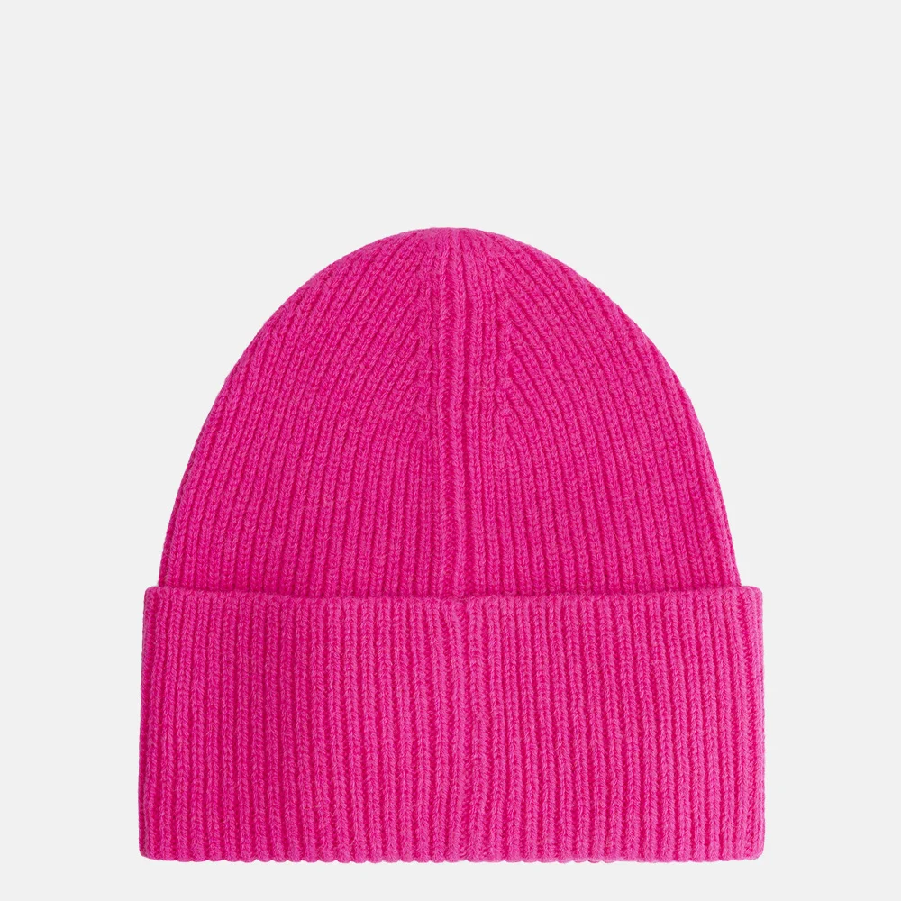 Nikkie Round Patch beanie fluo pink bij Duifhuizen
