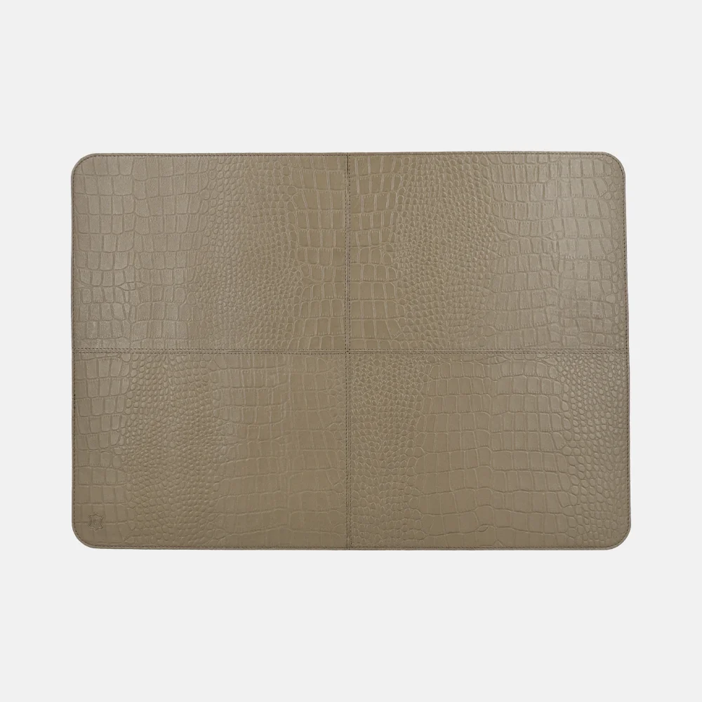Chamada leren placemats rechthoek croco (2 stuks) taupe