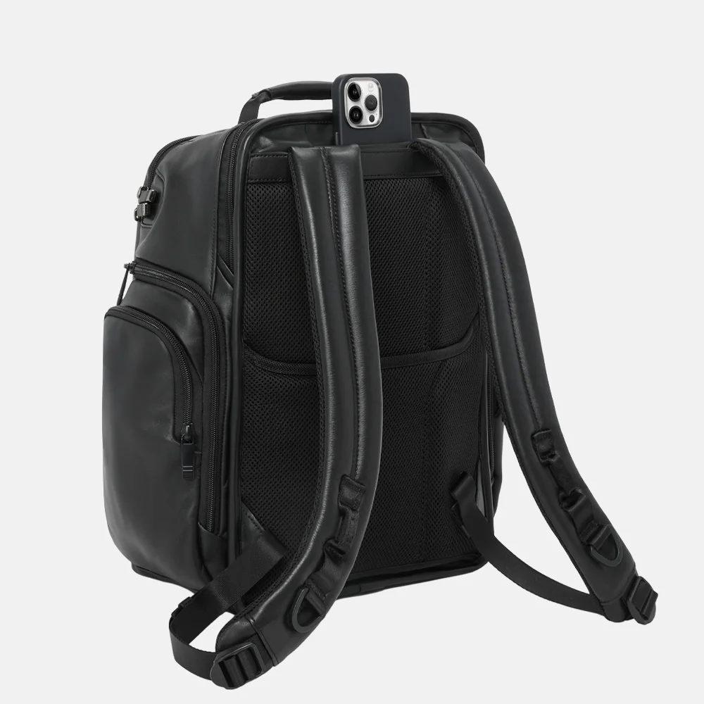 Tumi Brief Pack lederen laptoprugzak 15 inch black bij Duifhuizen
