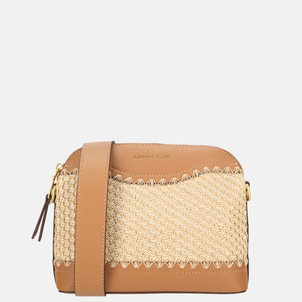 Laurent David Rosa crossbody tas raffia cognac bij Duifhuizen