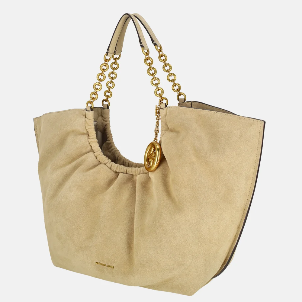 Michael Kors Indie cinch tote shopper L khaki bij Duifhuizen