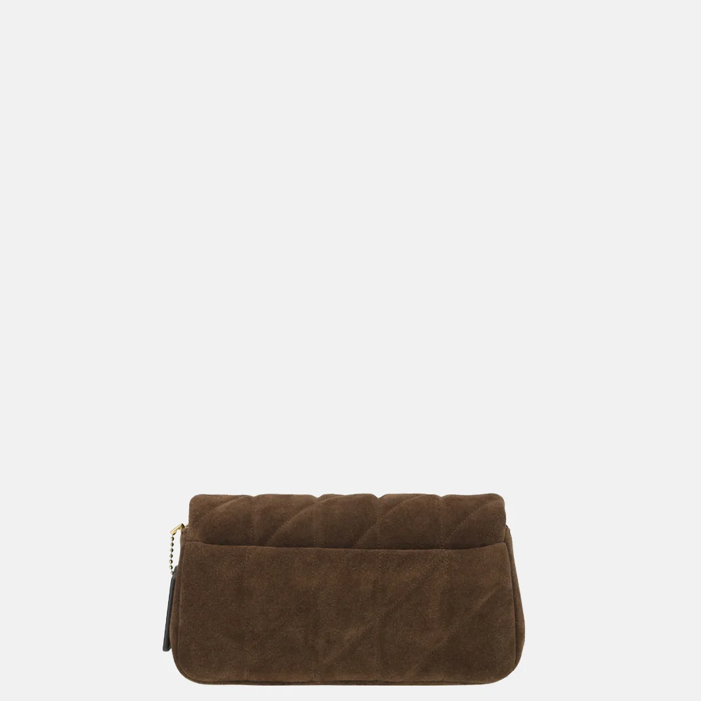Coach Tabby Quilted schoudertas suede 20' dark chocolat bij Duifhuizen