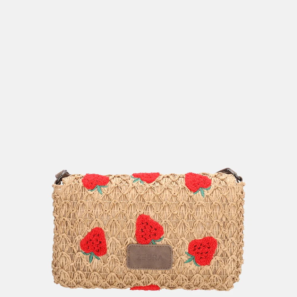 Zebra Trends rieten crossbody tas strawberry bij Duifhuizen