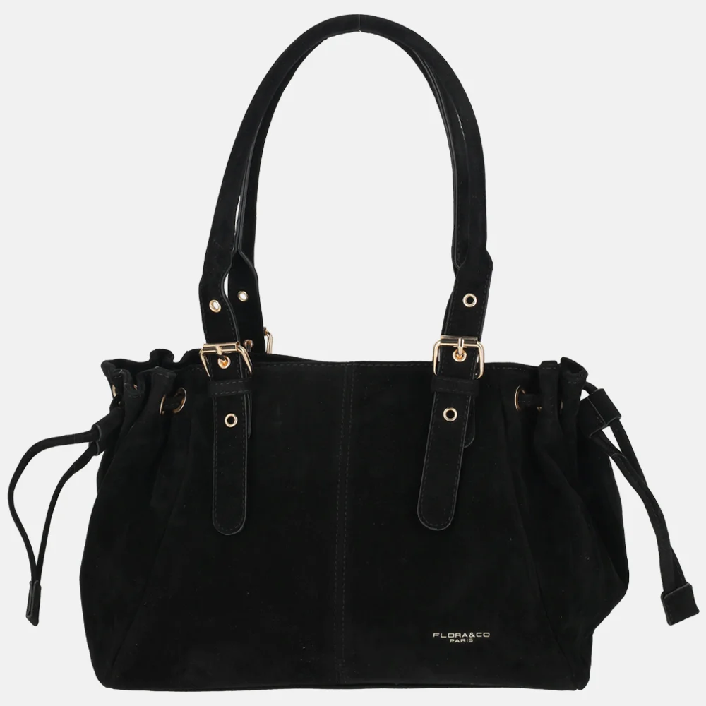 Flora & Co Suedine schoudertas noir