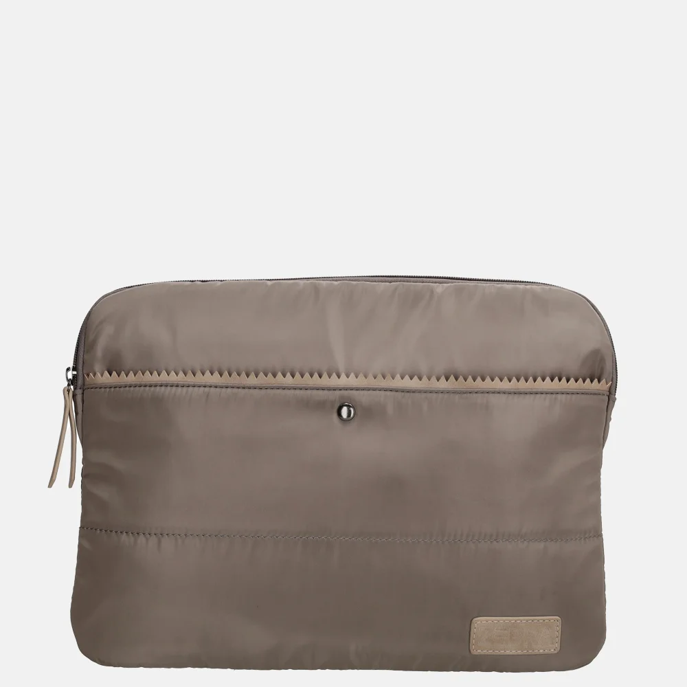 Zebra Trends laptophoes puffy 13 inch donkertaupe bij Duifhuizen
