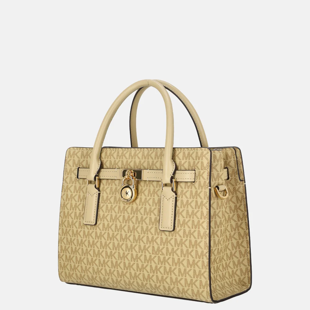 Michael Kors Hamilton moderne satchel handtas S khaki bij Duifhuizen
