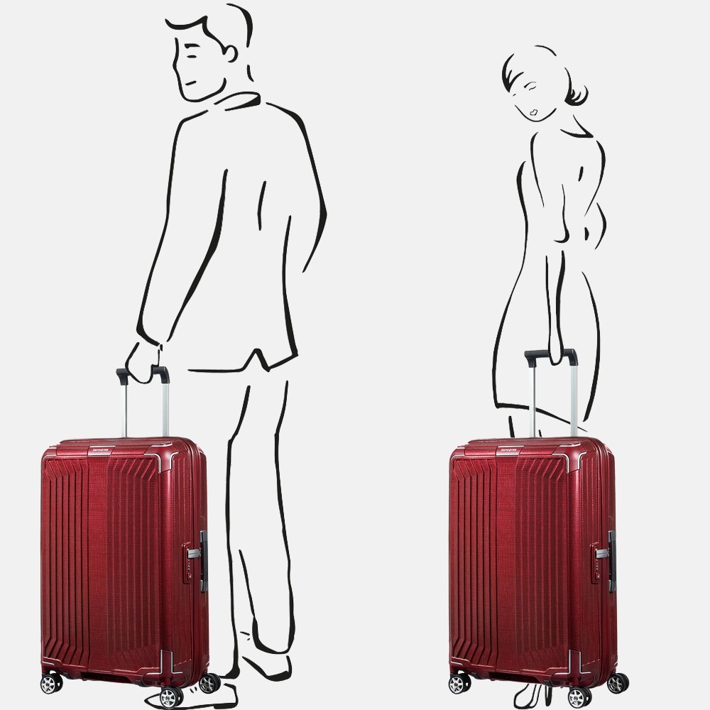 Samsonite Lite-Box spinner 69 cm deep red bij Duifhuizen