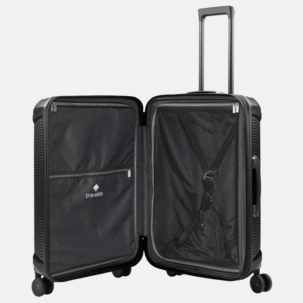 Travelite Millennium spinner reiskoffer 67 cm black bij Duifhuizen