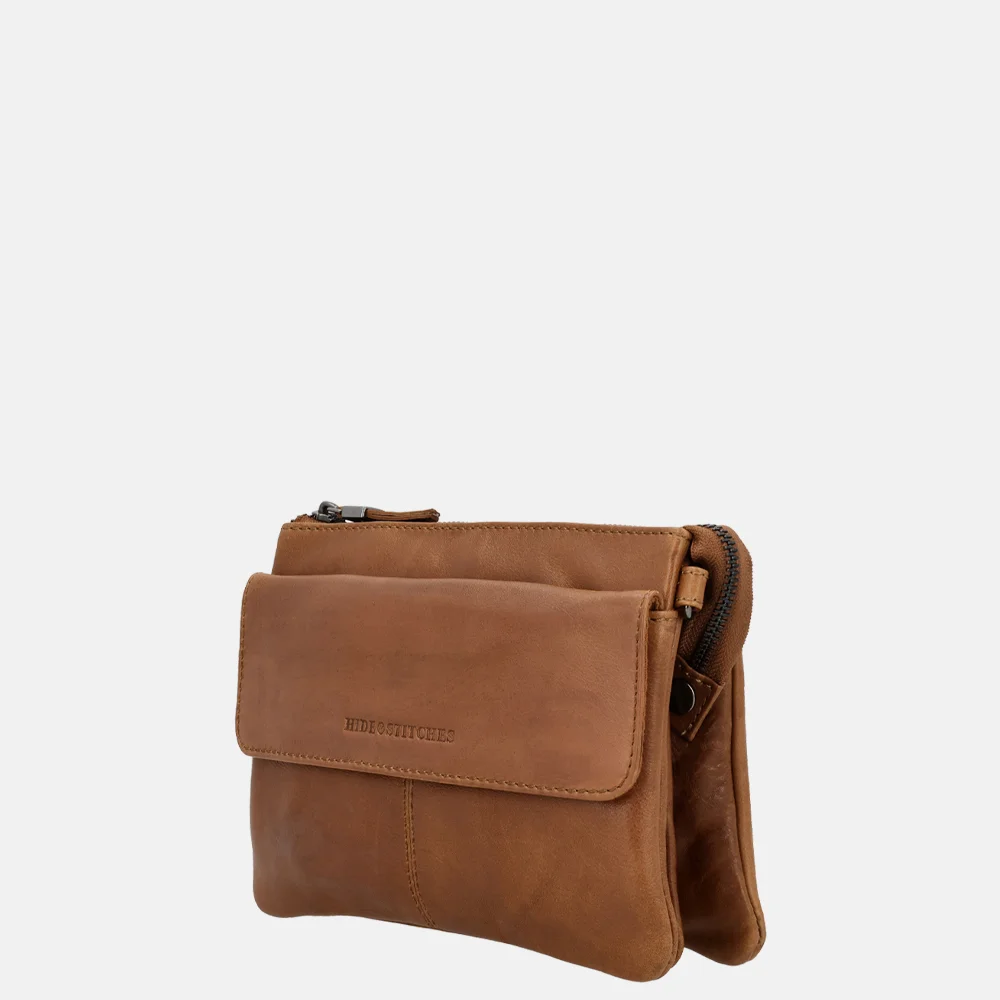 Hide & Stitches Porto crossbody tas brown bij Duifhuizen