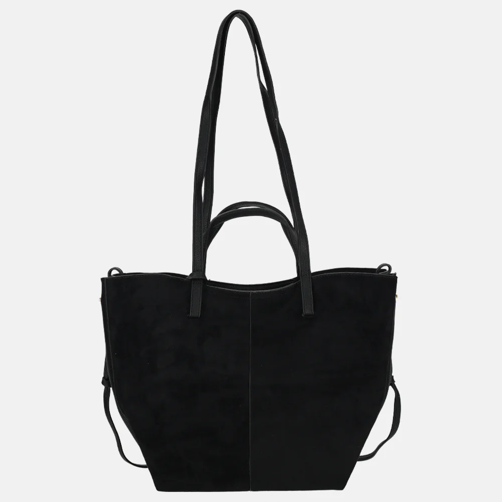 Firenze Suedine shopper L black bij Duifhuizen