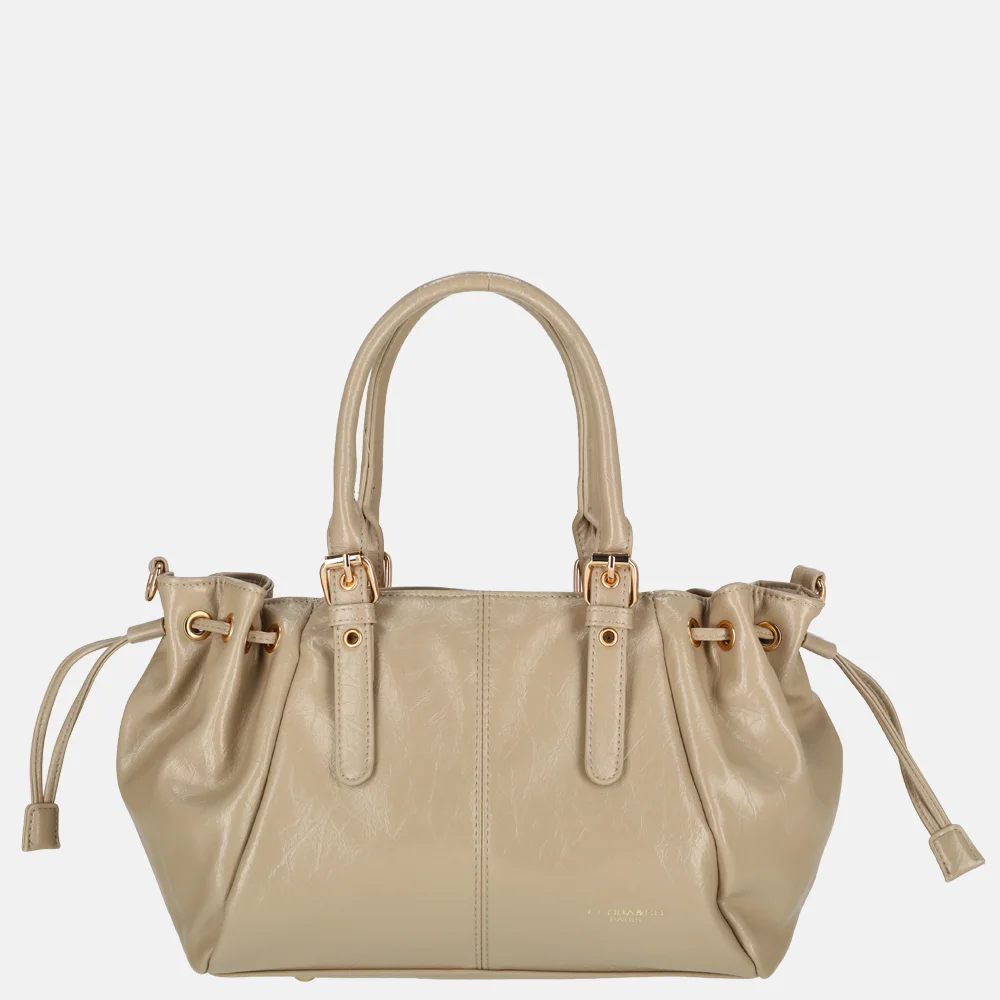 Flora & Co handtas lak beige bij Duifhuizen