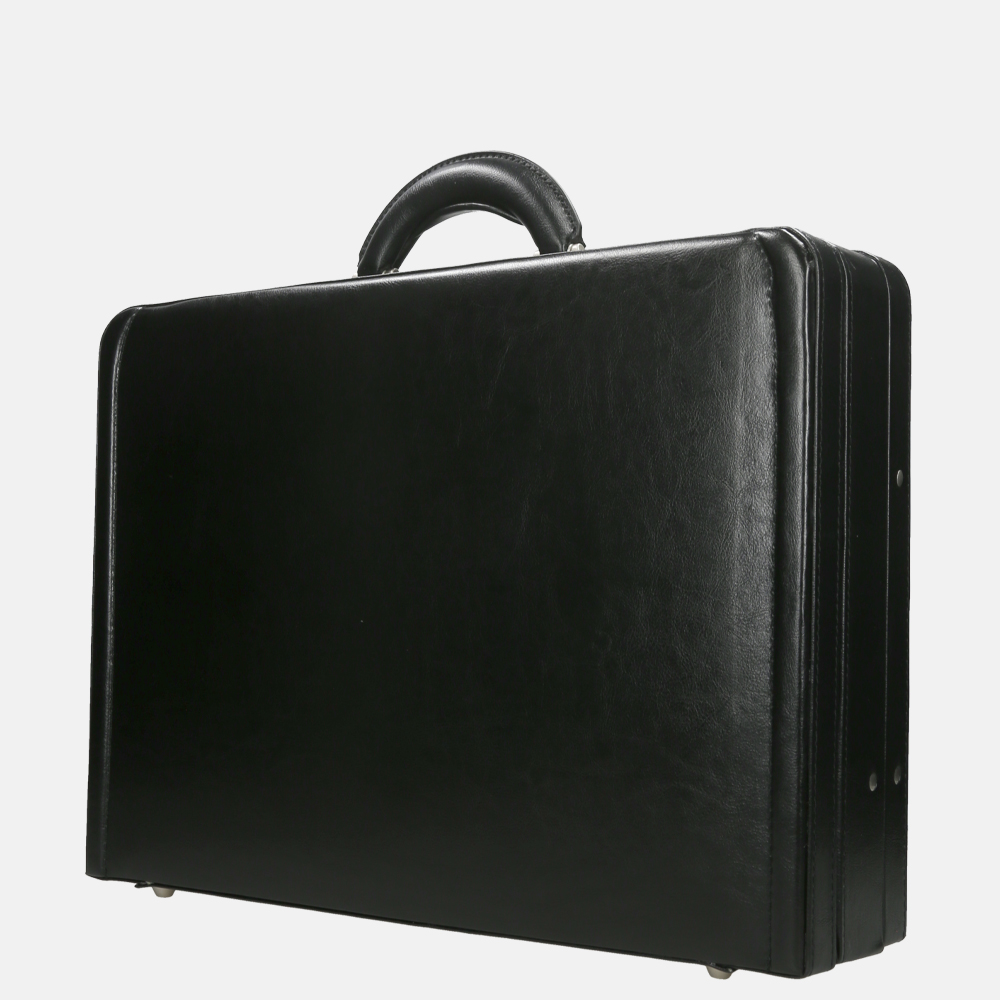 D&N lederwaren attache koffer black bij Duifhuizen