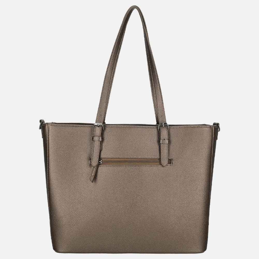 Enrico Benetti Nina shopper + laptopvak 15 inch brons bij Duifhuizen
