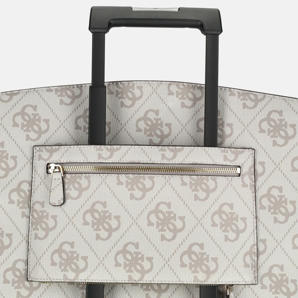 Guess Lorelei travelbag tote shopper dark taupe logo bij Duifhuizen
