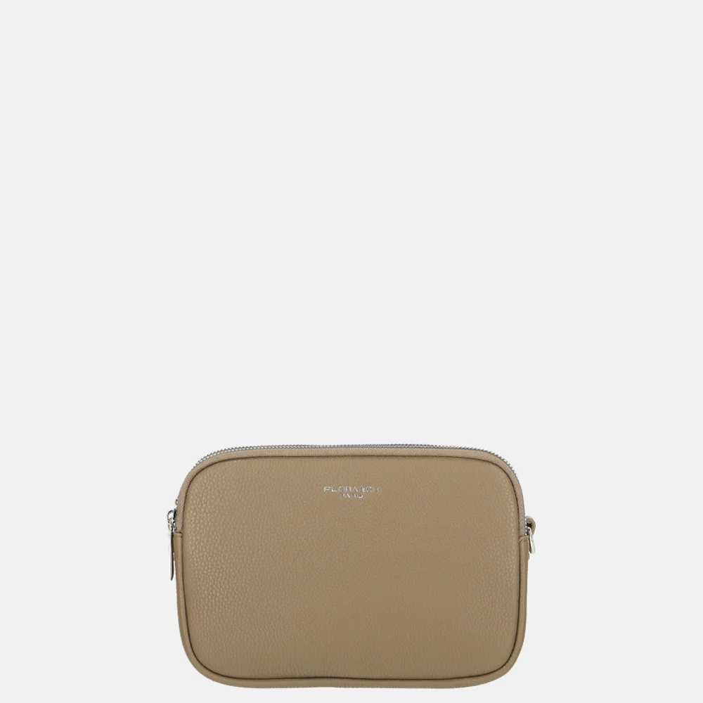 Flora & Co crossbody tas taupe bij Duifhuizen