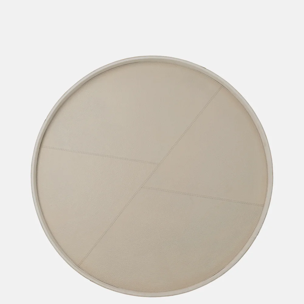 Chamada leren dienblad rond effen L beige bij Duifhuizen