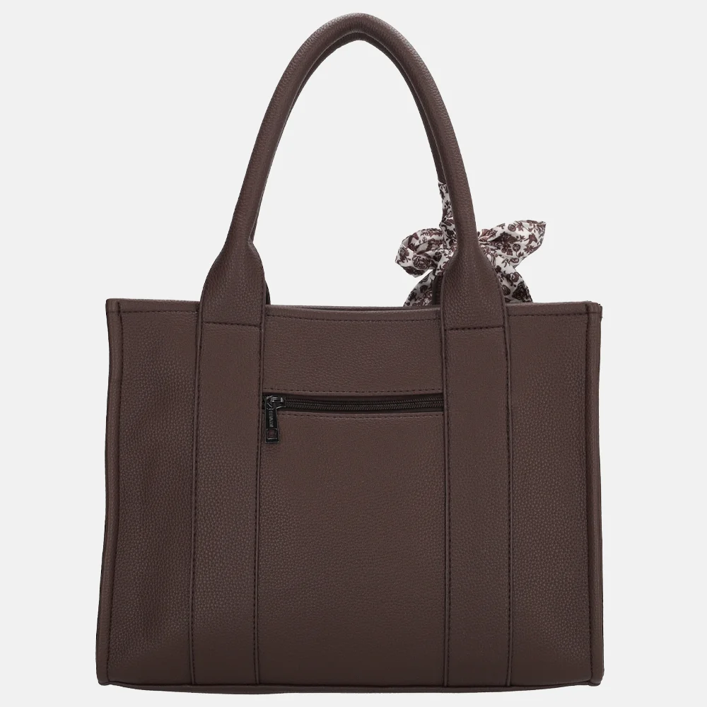 Charm London Debossed shopper M donkerbruin bij Duifhuizen