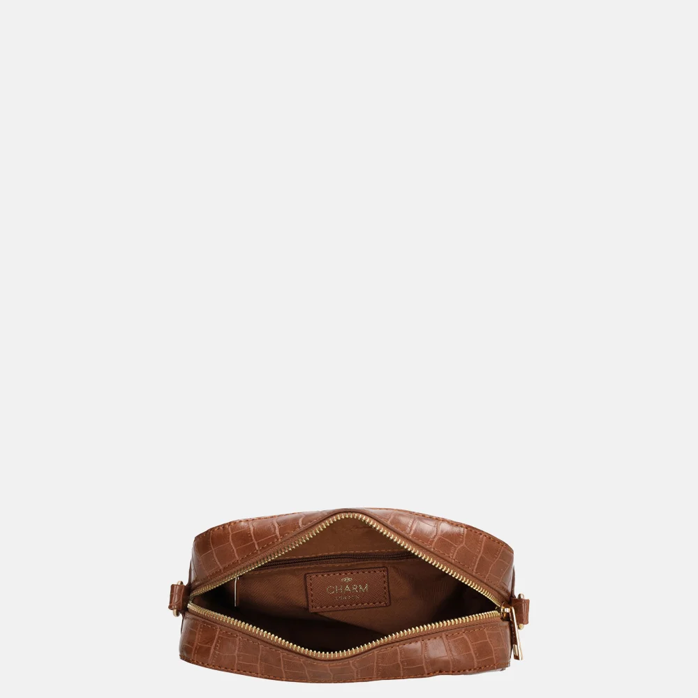 Charm London crossbody tas cognac bij Duifhuizen