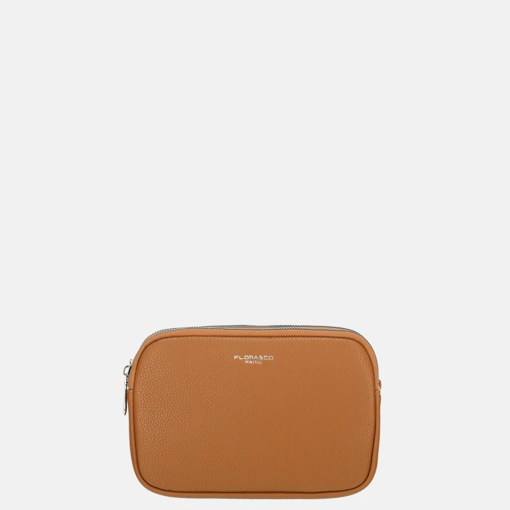Flora & Co crossbody tas camel bij Duifhuizen