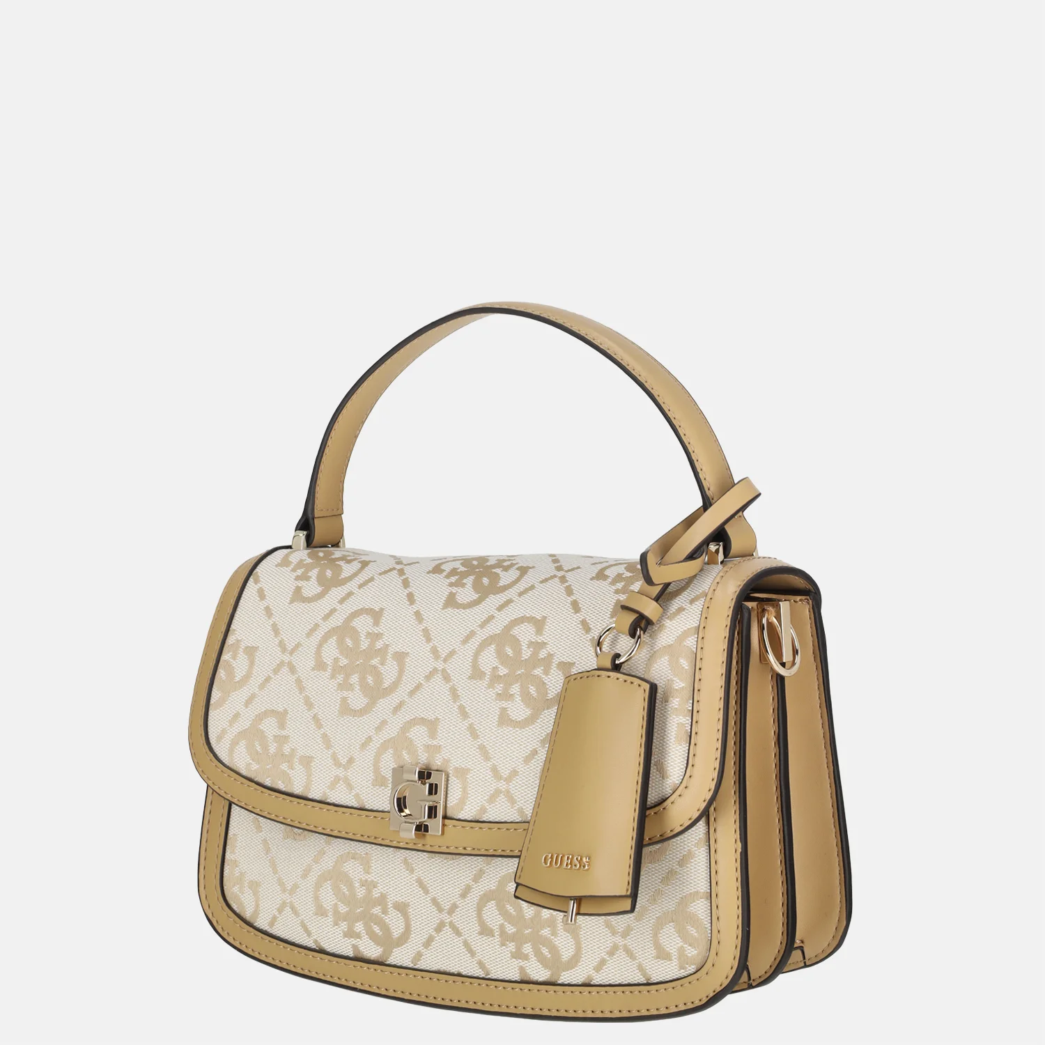 Guess Audrey logo crossbody tas beige logo bij Duifhuizen