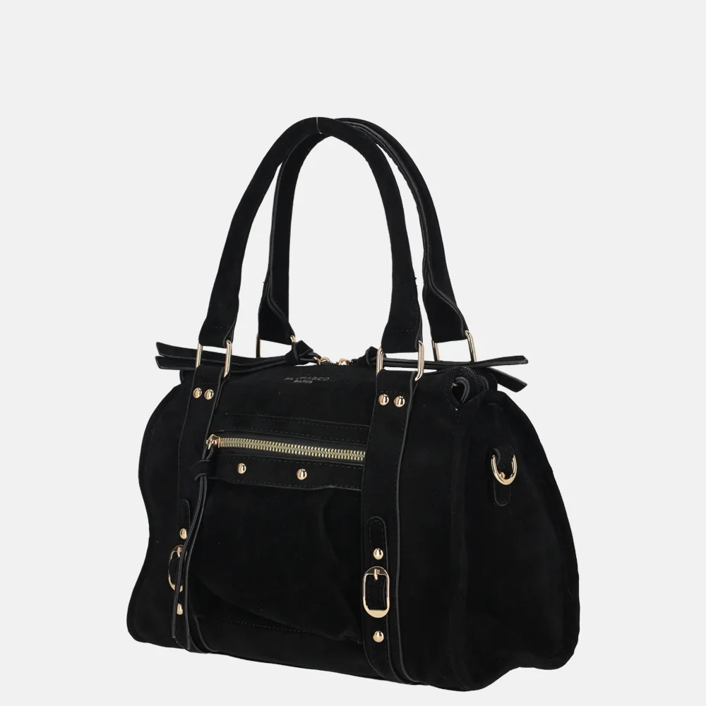 Flora & Co Suedine handtas noir bij Duifhuizen