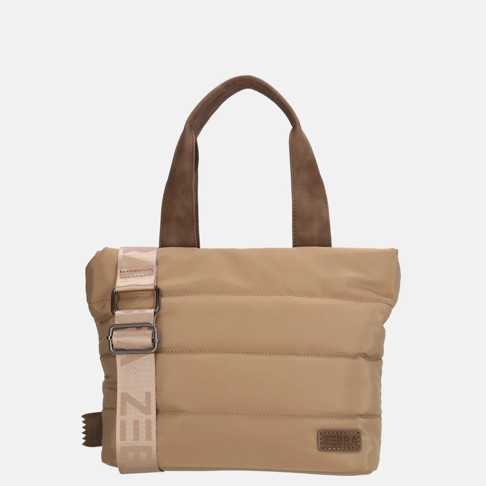 Zebra Trends Elske puffy handtas S taupe bij Duifhuizen
