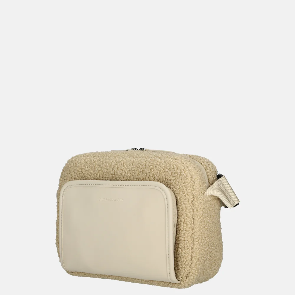 Kapten & Son Lulea crossbody tas teddy fleece bij Duifhuizen
