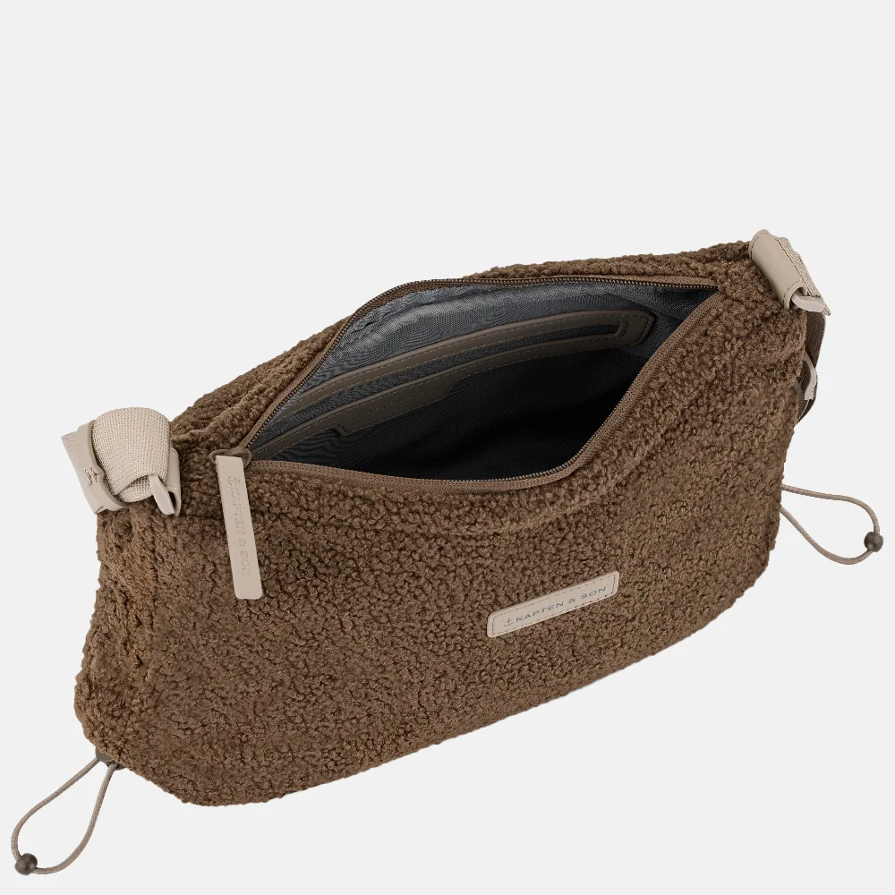 Kapten & Son Skara crossbody tas S mocha fleece bij Duifhuizen