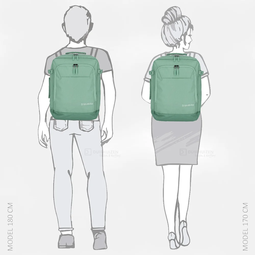 Travelite Kick Off Cabin Size backpack/weekender rugzak sage bij Duifhuizen