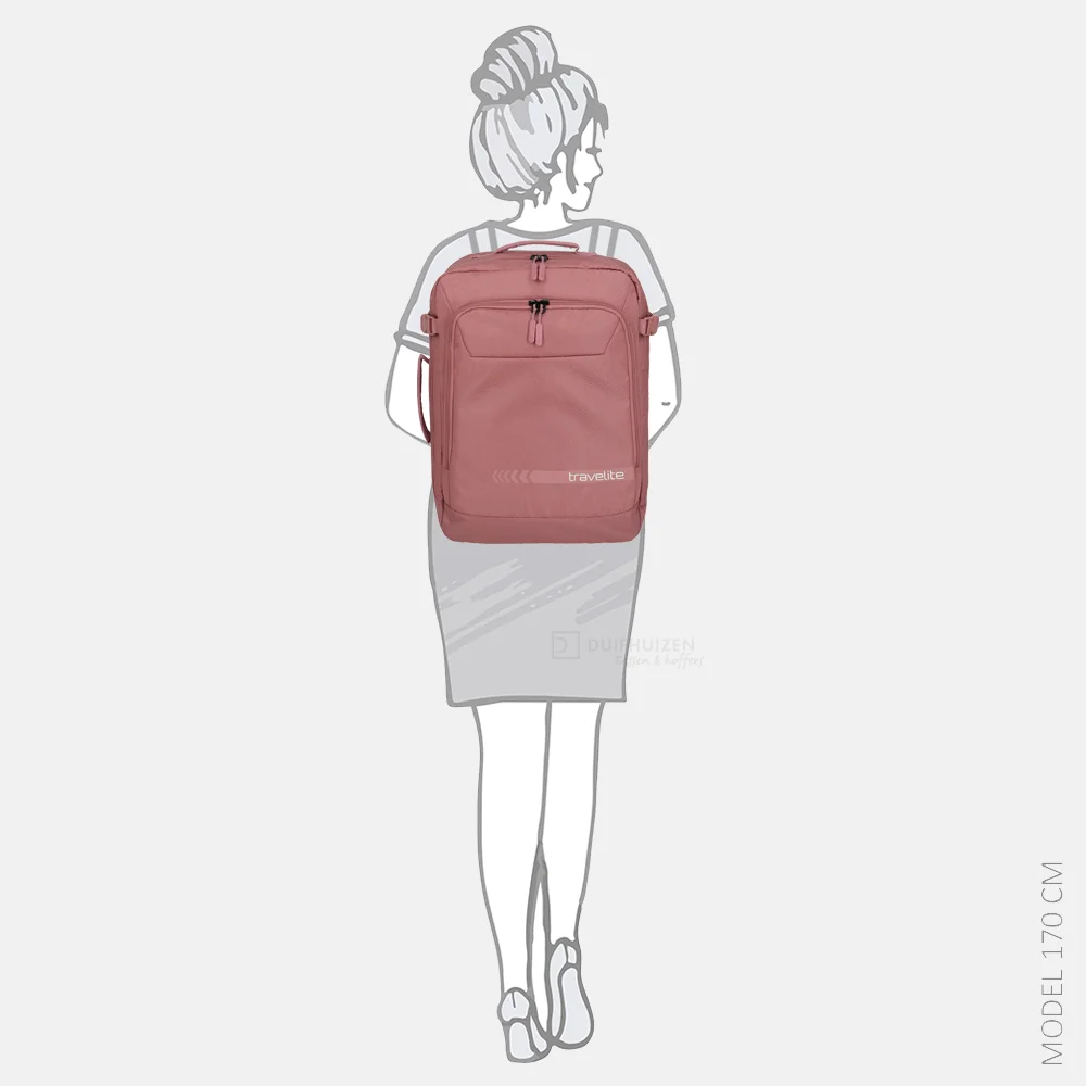 Travelite Kick Off Cabin Size backpack/weekender rugzak rose bij Duifhuizen