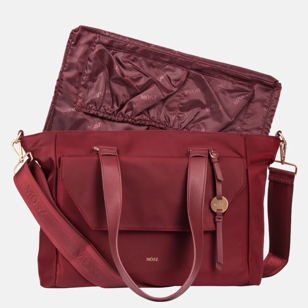 Mosz Denise laptoptas/shopper 15.6 inch aubergine bij Duifhuizen